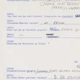 Western questionnaire, answ...