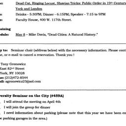 Announcements, 2001-04-04. ...