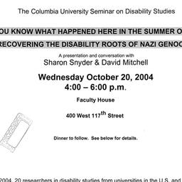 Announcements, 2004-10-20. ...