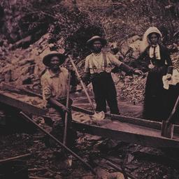 People panning for gold (?)