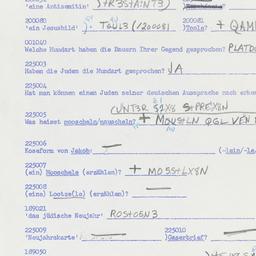 Western questionnaire, answ...