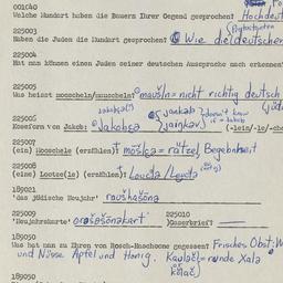 Western questionnaire, answ...