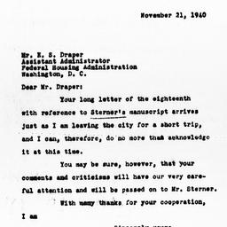 Letter from Charles Dollard...