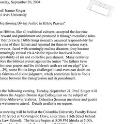 Announcements, 2004-09-20. ...