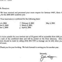 Correspondence, 2001-05-22....