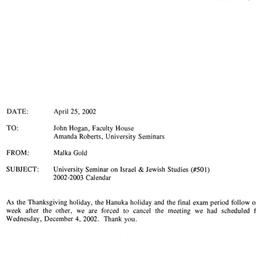 Correspondence, 2003-04-25....