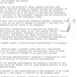 Announcements, 2004-10-07. ...