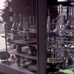 Inside/outside silver display.