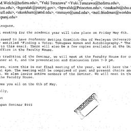 Announcements, 2005-05-06. ...