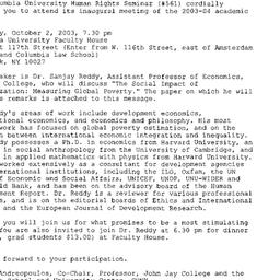Announcements, 2003-10-02. ...