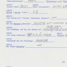 Western questionnaire, answ...
