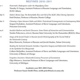 Schedules, Slavic History a...