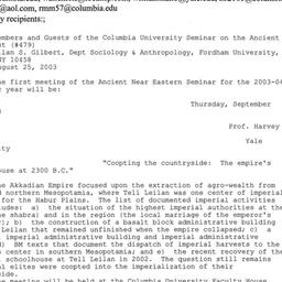 Announcements, 2003-09-11. ...