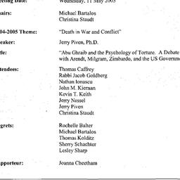 Minutes, 2005-05-11. Death,...