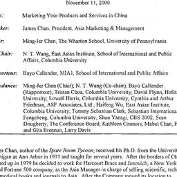 Minutes, 2000-11-11. China:...