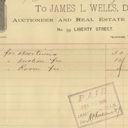 James L. Wells. Bill or rec...