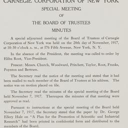 Board Meeting, 11/20/1917