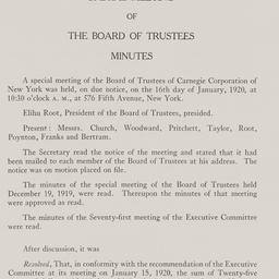 Board Meeting, 1/16/1920