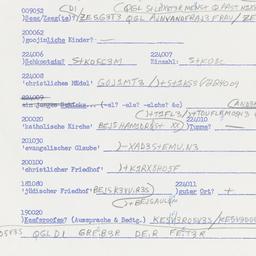 Western questionnaire, answ...