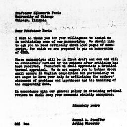 Letter from Samuel A. Stouf...