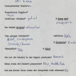 Western questionnaire, answ...