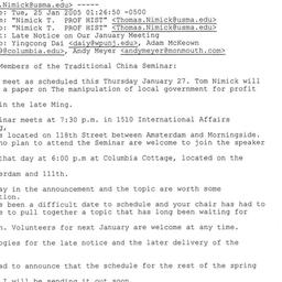 Announcements, 2005-01-27. ...