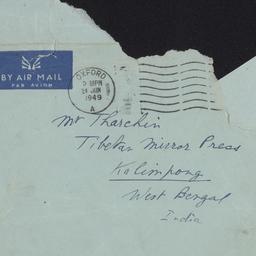 Envelope of letter from Oxf...