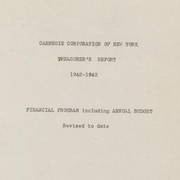 Treasurer's Report, 194...