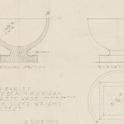 Concrete vase design details