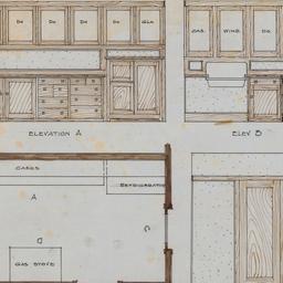 Kitchen elevations, plan