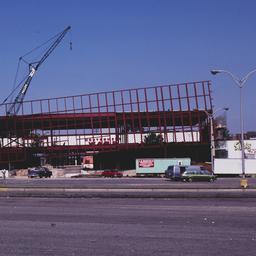Construction view with crane.