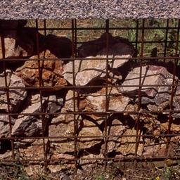 Wall, detail of stone and b...
