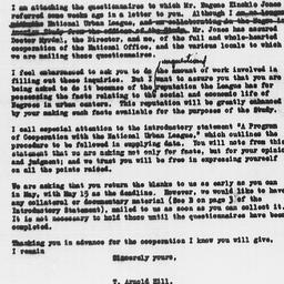 Letter from T. Arnold Hill ...