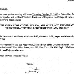 Announcements, 2000-10-26. ...