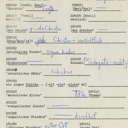 Western questionnaire, answ...
