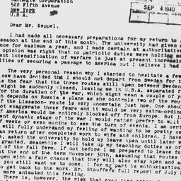 Letter from Gunnar Myrdal t...