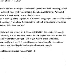 Announcements, 2004-03-12. ...