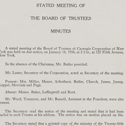 Board Meeting, 1/16/1936