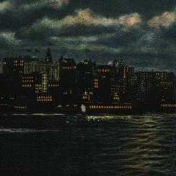 River Front by Night, New York