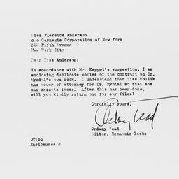 Letter from Ordway Tead to ...