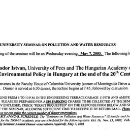Announcements, 2003-05-07. ...