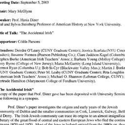 Minutes, 2003-09-05. Irish ...