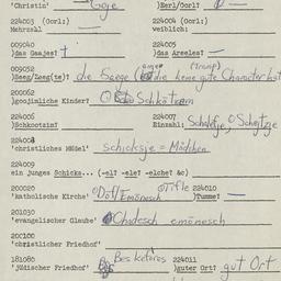 Western questionnaire, answ...