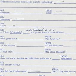 Western questionnaire, answ...