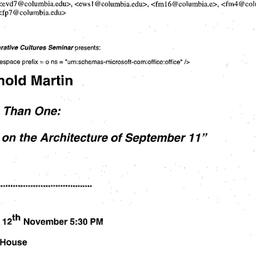 Announcements, 2001-11-12. ...