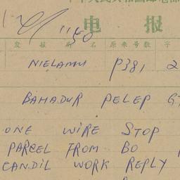 Two Telegrams regarding Mus...