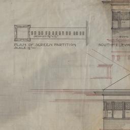 Plan, south, west elevation...