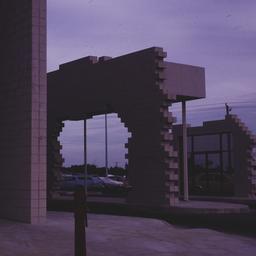 Exterior view, layered faca...