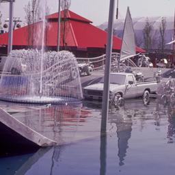 Gray vehicles on submerged ...