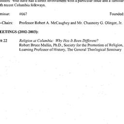 Schedules, History of Colum...